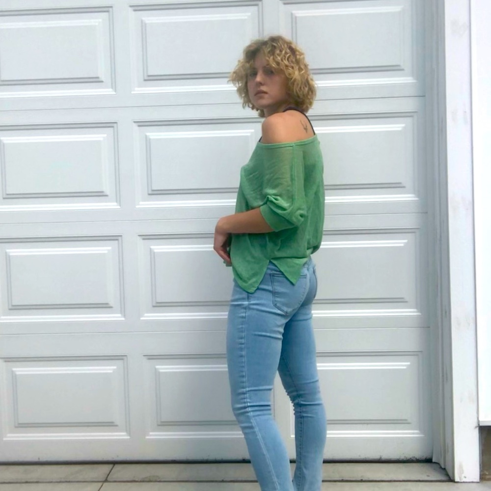 Green Wet Seal Slouchy Tee/Thin Sweater